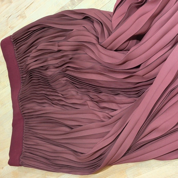 Max Mara Weekend Pleated Maxi Skirt Ombre Burgundy And Pink Size S - Picture 3 of 9